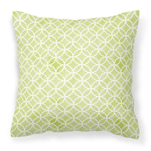 Load image into Gallery viewer, Gemoetric Circles on Green Watercolor Fabric Decorative Pillow BB7493PW1818