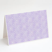 Load image into Gallery viewer, Gemoetric Circles on Purple Watercolor Greeting Cards -  Blank Note Cards – 8-Pack of Artist-Designed Cards with Envelopes