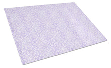 Load image into Gallery viewer, Gemoetric Circles on Purple Watercolor Glass Cutting Boards – Durable, Decorative Kitchen Art Large BB7494LCB