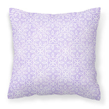 Load image into Gallery viewer, Gemoetric Circles on Purple Watercolor Fabric Decorative Pillow BB7494PW1818