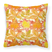 Load image into Gallery viewer, Fall Leaves Watercolor Fabric Decorative Pillow BB7497PW1818