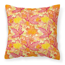 Load image into Gallery viewer, Fall Leaves Watercolor Red Fabric Decorative Pillow BB7498PW1818