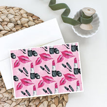 Load image into Gallery viewer, Watercolor Diva Lipstick  Greeting Cards -  Blank Note Cards – 8-Pack of Artist-Designed Cards with Envelopes