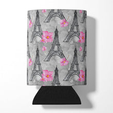 Load image into Gallery viewer, Watercolor Pink Flowers Eiffel Tower Can or Bottle Hugger BB7503CC