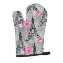 Load image into Gallery viewer, Watercolor Pink Flowers Eiffel Tower Oven Mitt BB7503OVMT