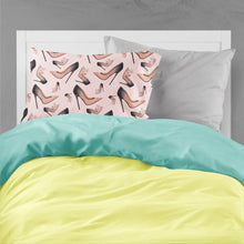 Load image into Gallery viewer, Watercolor Fashion Diva Shoes Fabric Standard Pillowcase – Artistic Decorative Front, White Back BB7504PILLOWCASE
