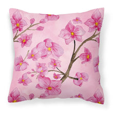 Load image into Gallery viewer, Watercolor Pink Flowers Fabric Decorative Pillow BB7505PW1818