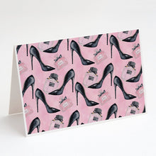Load image into Gallery viewer, Fashion Diva Shoes and Perfume Greeting Cards -  Blank Note Cards – 8-Pack of Artist-Designed Cards with Envelopes