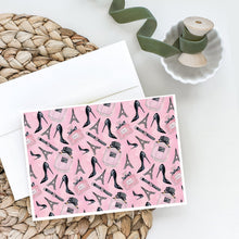 Load image into Gallery viewer, Watercolor Fashion Diva Shoes and accessories Greeting Cards -  Blank Note Cards – 8-Pack of Artist-Designed Cards with Envelopes