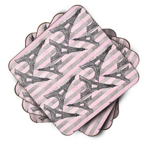 Load image into Gallery viewer, Watercolor Eiffel Tower and Stripes Foam Coaster  BB7509FC