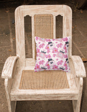 Load image into Gallery viewer, Watercolor Pink Flowers and Perfume Fabric Decorative Pillow BB7510PW1818