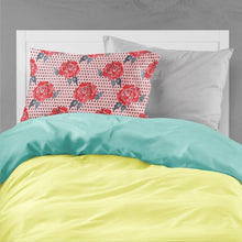 Load image into Gallery viewer, Watercolor Red Roses and Polkadots Fabric Standard Pillowcase – Artistic Decorative Front, White Back BB7513PILLOWCASE