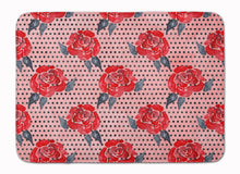 Load image into Gallery viewer, Watercolor Red Roses and Polkadots Machine Washable Memory Foam Mat BB7513RUG