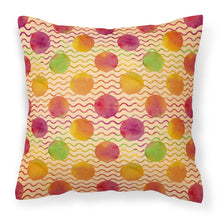 Load image into Gallery viewer, Watercolor Rainbow Dots and Sqiggles Fabric Decorative Pillow BB7514PW1818