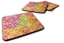 Load image into Gallery viewer, Watercolor Rainbow Geometric Circles Foam Coaster  BB7515FC