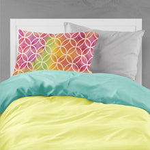 Load image into Gallery viewer, Watercolor Rainbow Geometric Circles Fabric Standard Pillowcase – Artistic Decorative Front, White Back BB7515PILLOWCASE