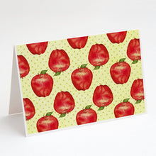 Load image into Gallery viewer, Watercolor Apples and Polkadots Greeting Cards -  Blank Note Cards – 8-Pack of Artist-Designed Cards with Envelopes