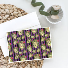 Load image into Gallery viewer, Watecolor Day of the Dead Halloween Greeting Cards -  Blank Note Cards – 8-Pack of Artist-Designed Cards with Envelopes