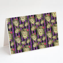 Load image into Gallery viewer, Watecolor Day of the Dead Halloween Greeting Cards -  Blank Note Cards – 8-Pack of Artist-Designed Cards with Envelopes