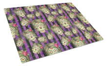 Load image into Gallery viewer, Watecolor Day of the Dead Halloween Glass Cutting Boards – Durable, Decorative Kitchen Art Large BB7519LCB