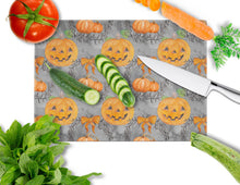Load image into Gallery viewer, Watecolor Halloween Pumpkins Glass Cutting Boards – Durable, Decorative Kitchen Art Large BB7521LCB