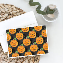 Load image into Gallery viewer, Watecolor Halloween Jack-O-Lantern Greeting Cards -  Blank Note Cards – 8-Pack of Artist-Designed Cards with Envelopes
