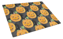 Load image into Gallery viewer, Watecolor Halloween Jack-O-Lantern Glass Cutting Boards – Durable, Decorative Kitchen Art Large BB7524LCB