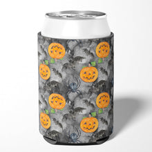 Load image into Gallery viewer, Watecolor Halloween Jack-O-Lantern Bats Can or Bottle Hugger BB7525CC
