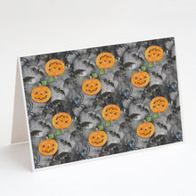 Load image into Gallery viewer, Watecolor Halloween Jack-O-Lantern Bats Greeting Cards -  Blank Note Cards – 8-Pack of Artist-Designed Cards with Envelopes