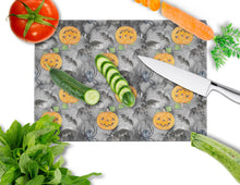 Load image into Gallery viewer, Watecolor Halloween Jack-O-Lantern Bats Glass Cutting Boards – Durable, Decorative Kitchen Art Large BB7525LCB