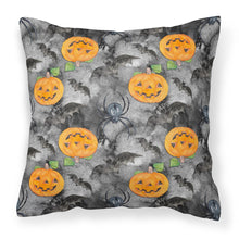 Load image into Gallery viewer, Watecolor Halloween Jack-O-Lantern Bats Fabric Decorative Pillow BB7525PW1818
