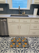 Load image into Gallery viewer, Watecolor Halloween Jack-O-Lantern Bats Machine Washable Memory Foam Mat BB7525RUG