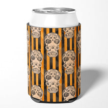 Load image into Gallery viewer, Watecolor Halloween Day of the Dead Head Can or Bottle Hugger BB7527CC