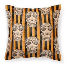 Load image into Gallery viewer, Watecolor Halloween Day of the Dead Head Fabric Decorative Pillow BB7527PW1818