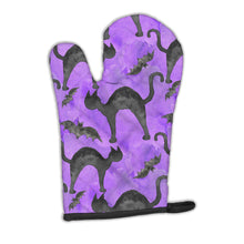 Load image into Gallery viewer, Watecolor Halloween Black Cats on Purple Oven Mitt BB7528OVMT