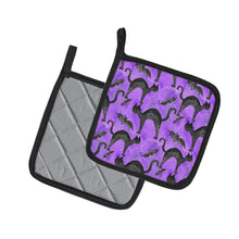 Load image into Gallery viewer, Watecolor Halloween Black Cats on Purple Pot Holders - Set of 2 - Heat-Resistant Kitchen Essentials BB7528PTHD