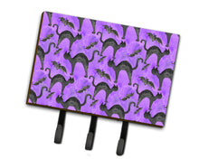 Load image into Gallery viewer, Watecolor Halloween Black Cats on Purple Leash or Key Holder BB7528TH68