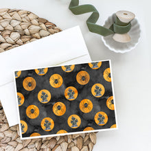 Load image into Gallery viewer, Watecolor Halloween Circles Greeting Cards -  Blank Note Cards – 8-Pack of Artist-Designed Cards with Envelopes