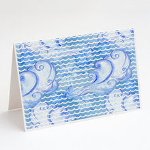 Load image into Gallery viewer, Beach Watercolor Abstract Waves Greeting Cards -  Blank Note Cards – 8-Pack of Artist-Designed Cards with Envelopes