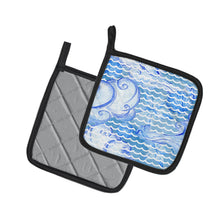 Load image into Gallery viewer, Beach Watercolor Abstract Waves Pot Holders - Set of 2 - Heat-Resistant Kitchen Essentials BB7530PTHD