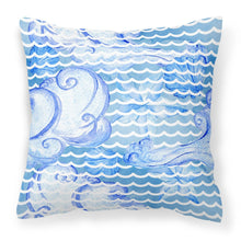Load image into Gallery viewer, Beach Watercolor Abstract Waves Fabric Decorative Pillow BB7530PW1818