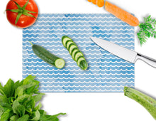 Load image into Gallery viewer, Beach Watercolor Waves Glass Cutting Boards – Durable, Decorative Kitchen Art Large BB7531LCB