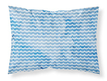 Load image into Gallery viewer, Beach Watercolor Waves Fabric Standard Pillowcase – Artistic Decorative Front, White Back BB7531PILLOWCASE