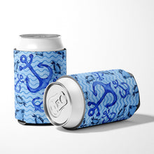 Load image into Gallery viewer, Beach Watercolor Anchors and Fish Can or Bottle Hugger BB7534CC