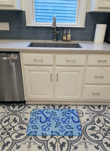 Load image into Gallery viewer, Beach Watercolor Anchors and Fish Machine Washable Memory Foam Mat BB7534RUG