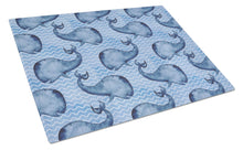 Load image into Gallery viewer, Beach Watercolor Whales Glass Cutting Boards – Durable, Decorative Kitchen Art Large BB7535LCB