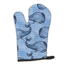 Load image into Gallery viewer, Beach Watercolor Whales Oven Mitt BB7535OVMT
