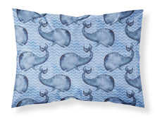 Load image into Gallery viewer, Beach Watercolor Whales Fabric Standard Pillowcase – Artistic Decorative Front, White Back BB7535PILLOWCASE