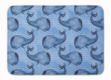 Load image into Gallery viewer, Beach Watercolor Whales Machine Washable Memory Foam Mat BB7535RUG