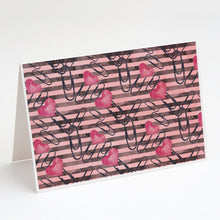 Load image into Gallery viewer, Watercolor Heart Paper Clips Greeting Cards -  Blank Note Cards – 8-Pack of Artist-Designed Cards with Envelopes